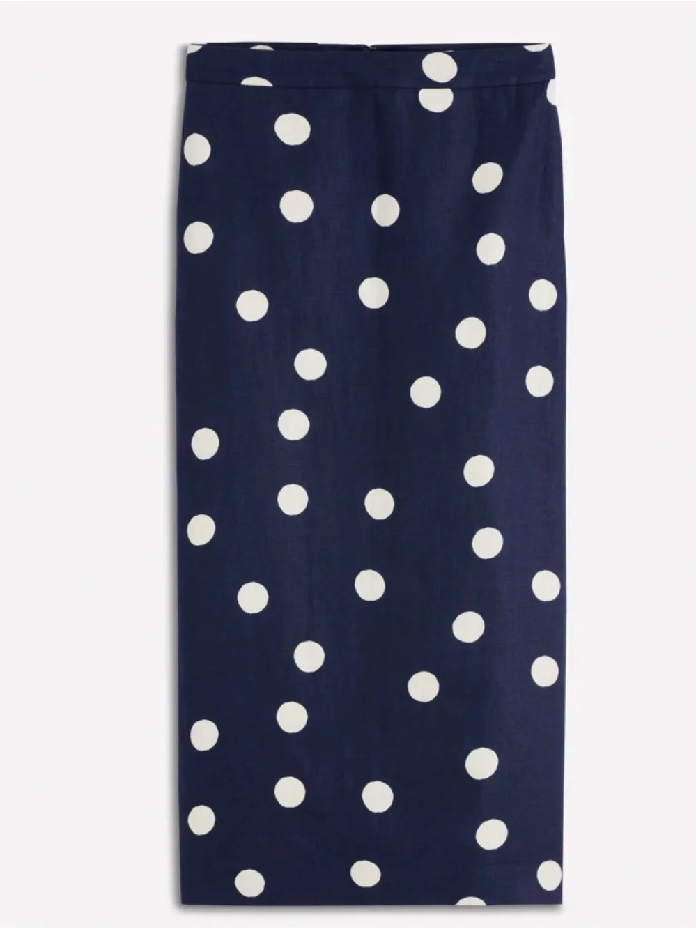 Longline Column Skirt French Navy, Ivory Spot